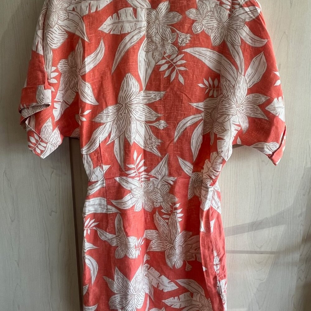 Amuse Society Mala Wrap S/S Woven Dress Coral‎ Tropical Resort Top NWT XS - Picture 8 of 10